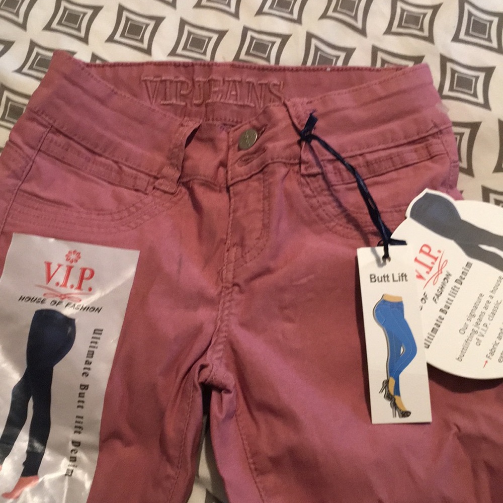 Pink stretch skinny jeans